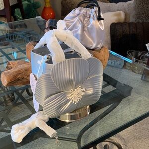 NWT Melie Bianca Monroe Silver Mini Cruelty-Free w Shoulder Strap still sealed